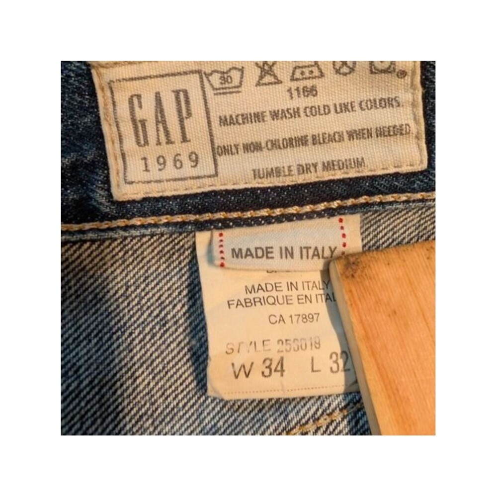 Gap 1969 Double Knee Button Fly Selvedge Jeans Men's Size 34x32 Medium Wash Made - Picture 9 of 14